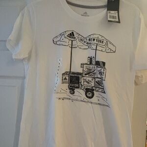 Adidas White New York City Graphic T-Shirt Size L